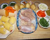 A picture of step 1 of Chicken Drumstick Cazuela.