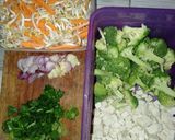Foto langkah ke 1 dari resep Tumis brokoli campur tahu sayuran.
