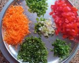 A picture of step 1 of Mixe vegetable and Semolina Rosti.