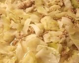 A picture of step 1 of Residual Heat Soaked Cabbage and Burger.