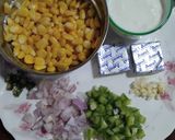A picture of step 1 of Corn Sandwich.