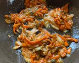A picture of step 4 of Kimchi Fried Rice.