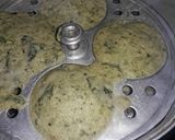 A picture of step 2 of Spinach dhokla.