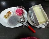 A picture of step 1 of Pista kulfi faloda/ very yummy cold dessert / summer special.
