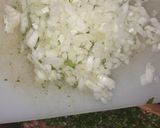 A picture of step 5 of Koftas with Tabbouleh.