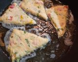 A picture of step 7 of Bell Pepper & Flour Triangle Fritters.