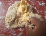 A picture of step 2 of 3 color bread.