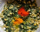 A picture of step 5 of Karnataka Style Palya or Shepu bhaji.