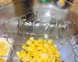 A picture of step 1 of Pineapple mock tail.