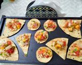 A picture of step 5 of Masala papad | Sweet and sour Masala papad platter.