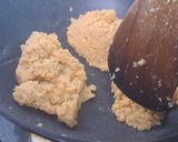 A picture of step 2 of Kesariya tri-colour mawa roll.