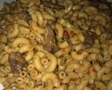 A picture of step 3 of Brown macaroni with beef meat.