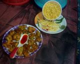 A picture of step 8 of Lauki chilka pakora with masala muri.