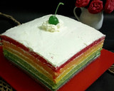 Foto langkah ke 4 dari resep Rainbow cake kukus.