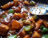 A picture of step 7 of Chilli paneer with jeera rice.