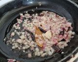A picture of step 2 of Cashew matar masala.