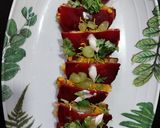 A picture of step 4 of Beet Sandwich bites.