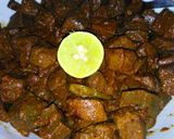 A picture of step 4 of Tikka kaleji (beef).
