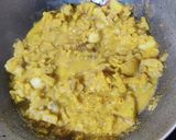 A picture of step 8 of Kadali Manja Rai (Banana stem curry in mustard paste).