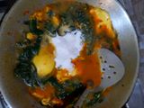 Gulai daun singkong tempe telor