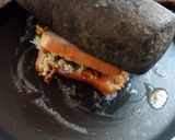 A picture of step 1 of Egg Bread Toast with veggies.