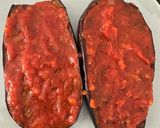 A picture of step 2 of Baked Eggplant w Tomato/Parmesan.