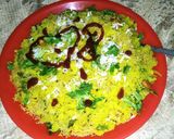 A picture of step 6 of Maharashtrian poha.