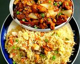 A picture of step 6 of Kung Pao Chicken.