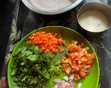 A picture of step 1 of Ragi Veggie Idli.