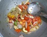 A picture of step 1 of Bell pepper and Soya chunks with Gravy.