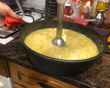 Foto del paso 4 de la receta: Crema de calabacín y puerro con crujiente de jamón