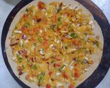 A picture of step 4 of Veg pinwheel tikki roll.