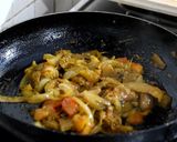 A picture of step 3 of Pork with thick paste of Sesame, Bamboo shoots and Ghost Chilli.