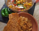 A picture of step 5 of Khathiawari Choley chat.