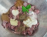 A picture of step 2 of Beef Malai Boti.