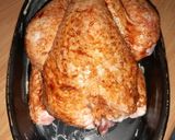 A picture of step 2 of Heritage chicken. Celeriac puree and mixed veg. Festive.