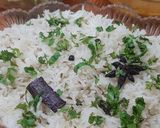 A picture of step 5 of Zeera rice.