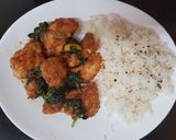 A picture of step 7 of My Chilli & Lime Chicken with Spinach and plenty flavouring. 💜.