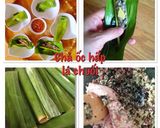 Hình bước làm 6 của món Chả ốc hấp lá chuối
