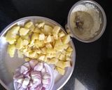 A picture of step 1 of Bengali Aloo Posto.