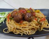 A picture of step 4 of Hakka noodles.
