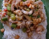 Foto langkah ke 5 dari resep Nasi Bakar Cumi Jamur Tempe Pedas.