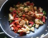 A picture of step 3 of Veg student biryani.