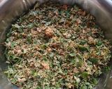 A picture of step 1 of Kothimbir Vadi. (A Maharashtrian Soul).