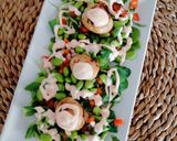 Foto del paso 12 de la receta: Ensalada de edamame con vieiras y mayonesa picante de su coral