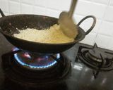 A picture of step 1 of Ghee rava kesarI.