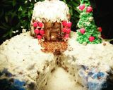 صورة لخطوة 6 من وصفة كيكة الفواكه الجافة بشكل بيت مغطى بالثلج 🎄🎄