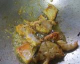 A picture of step 2 of Chettinad fish fry with veggie.