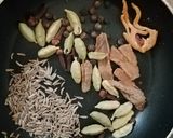 A picture of step 1 of Yakhni Pulao.