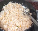 A picture of step 1 of American chop suey with fried rice.